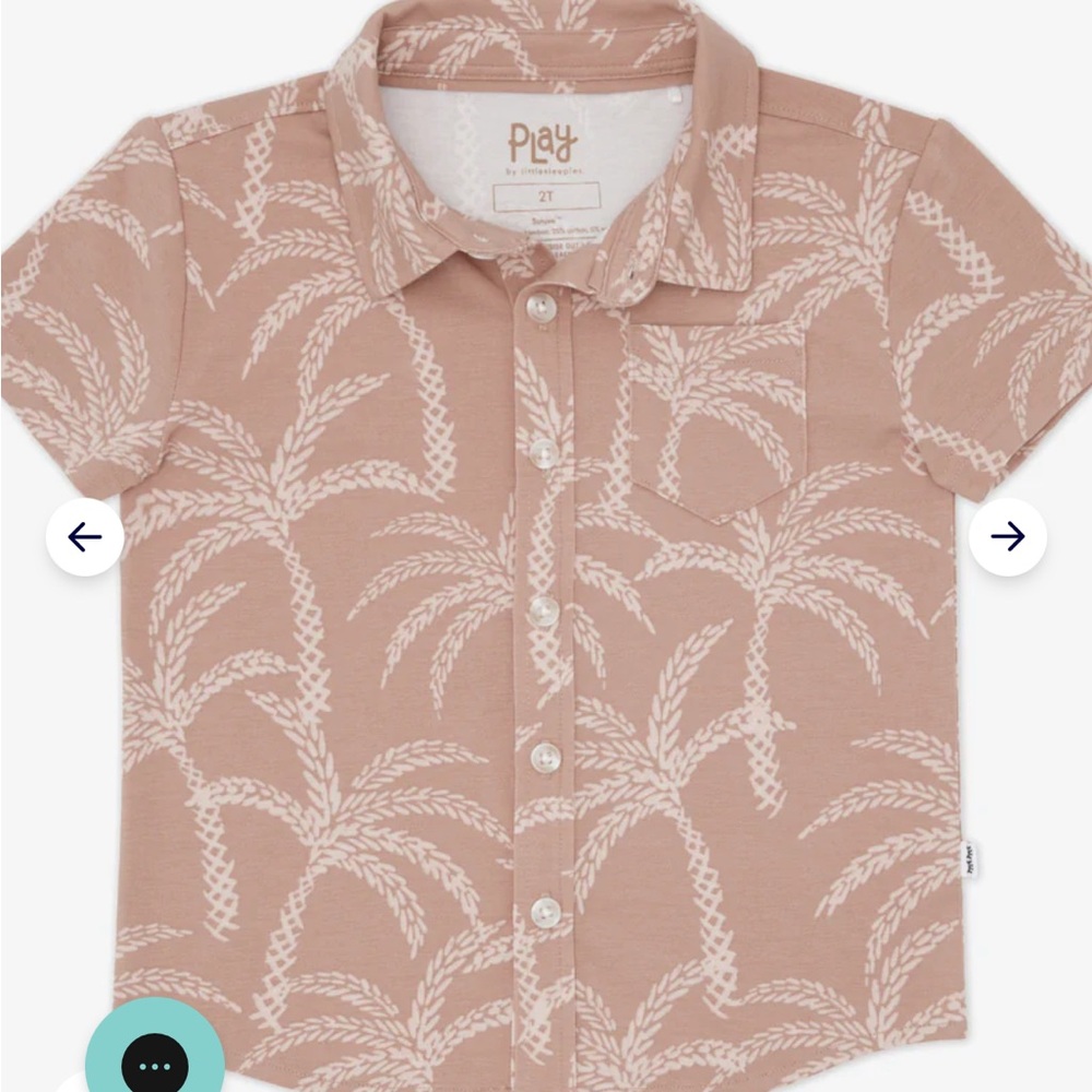 Little Sleepies Sandy Palms Button Down Polo